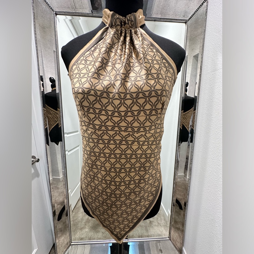 Bebe, reversible silk halter top